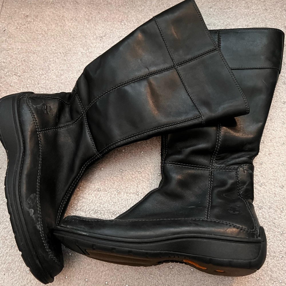 Timberland butter soft leather zip boots